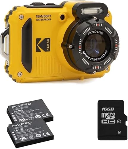 Máquina Fotográfica Compacta KODAK WPZ2 (Amarelo - 16 MP - ISO: 80 a 1600) Kodak - Câmeras digitais - compacta, 16 MP, ISO 80-1600