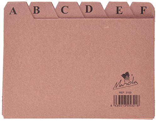 Índice Alfabético MARIOLA 150X100Mm (24 Posições) Liderpapel - Fichas de índice - índice alfabético, 24 posições, papel branco, resistente à humidade