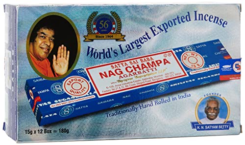 Incensos SATYA Nag Champa Natural (12 Unidades) Nag Champa - Brinquedos educativos - incenso, natural, nag champa, satya