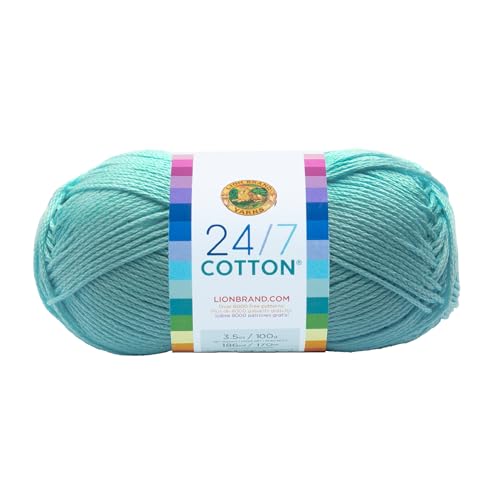Fio para Tecido LION BRAND YARN COMPANY 100% algodão aqua Lion Brand Yarn Company - Fibras para artesanato - aqua, 50g, algodão