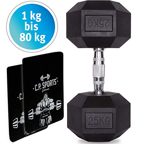 Conjunto de Barra e Halteres C.P. SPORTS Hexagon (Preto) C.P. Sports - Levantamento de peso - barra, halteres, hexagon