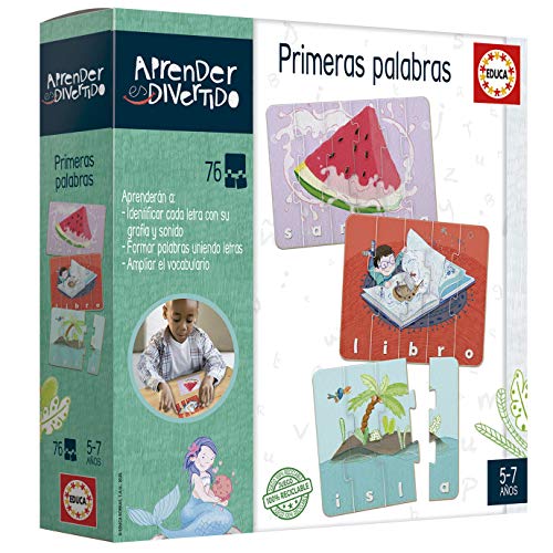 Jogo Educa Borrás Primeiras palavras (Idade mínima recomendada: 5 anos) Educa Borrás - Jogos - puzzles, primeiras palavras, 5 anos, 76 peças