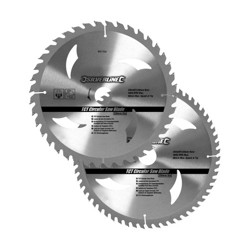 Conjunto de Discos para Serra Circulares SILVERLINE 991704 Silverline - Lâminas de serra - serra circular, 100 cm, aço, preto