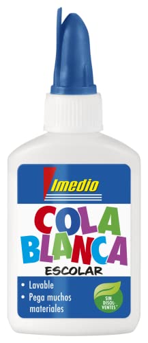 Cola Escolar Imedio Lavável Bote 125 Gr Imedio - Adesivos e ímãs para artesanato - manualidades, sem dissolventes, transparente, lavável