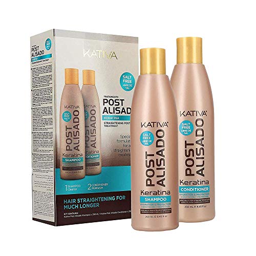 Conjunto de Cuidados para o Cabelo KATIVA Keratin Post-Alisamento KATIVA - Shampoo & condicionador - keratina, post-alisamento, shampoo, condicionador