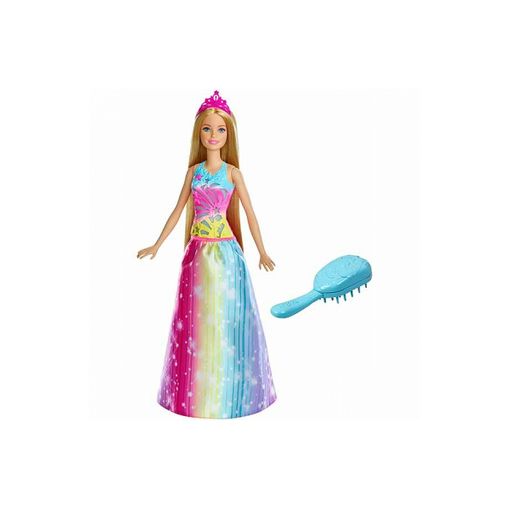 Barbie Princesa Dreamtopia Vale Do Arco-Irís (Idade Mínima Recomendada: 3 anos) Barbie - Bonecas - luzes, sons, cabelo longo, dreamtopia