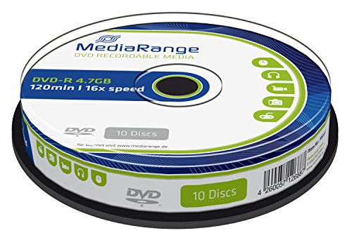 DVDs virgens MEDIARANGE MR452 (Consumível Imagem e Som) MediaRange - Mídias vazias - DVD-R, 4,7 GB, 16x, 10 unidades