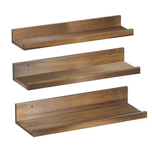 Suporte Flutuante de Parede 3 Unidades Caoxian Zhongou Home Furnishing Co., Ltd. - Prateleiras de parede e ledges - 3 unidades, madeira natural, pintura à mão, elegância