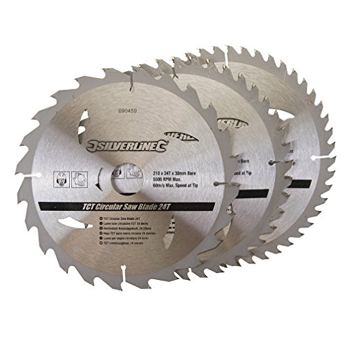 Conjunto de Discos para Serra Circulares SILVERLINE 690459 Silverline - Lâminas de serra - aço, madeira, aglomerados, materiais compostos
