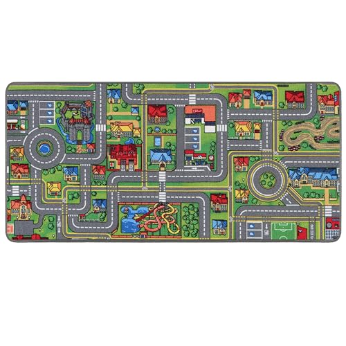 Tapete PRIMAFLOR de Jogo com Ruas (Azul - 200x300cm) Primaflor - Ideen in Textil - Tapetes - geométricos, lã virgem, 200x300 cm, azul