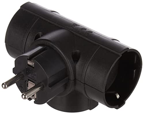 Adaptador de Energia ELECTROLINE 55322 (Preto) Electraline - Tampas de plugue elétrico - preto, adaptador