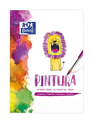 Bloco de desenho OXFORD (A4 - 21x29.7cm) Oxford - Papel de arte e artesanato - 20 folhas, papel 180g, resistente borrifar, resistente esborratar