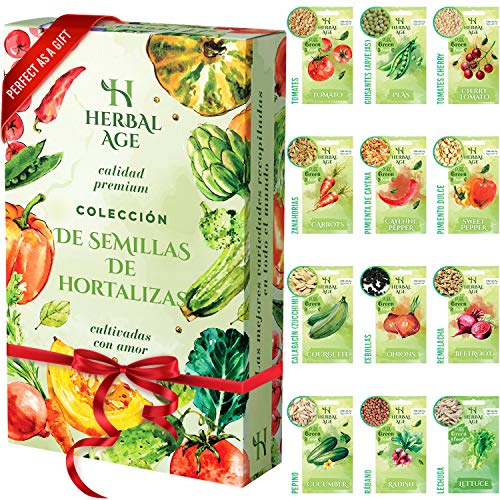 Kit de Sementes de Jardim HERBAL AGE 12 Vegetais Herbal Age - Sementes - 12 tipos, manual, jardim, sementes