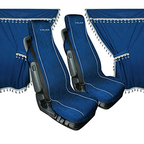 Conjunto de Cortinas KMP CORTINAS Microfibra Azul (11 peças) HTC EQUIPEMENT - Assentos de veículos automotores - microfibra, azul, 11 peças