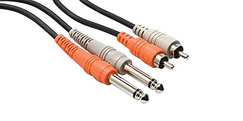Cabo de Áudio HOSA (RCA - Jack 6.3mm - 2 m - Preto) Hosa Technology - Cabos de áudio e vídeo - RCA, jack 6.3mm, 2m, preto