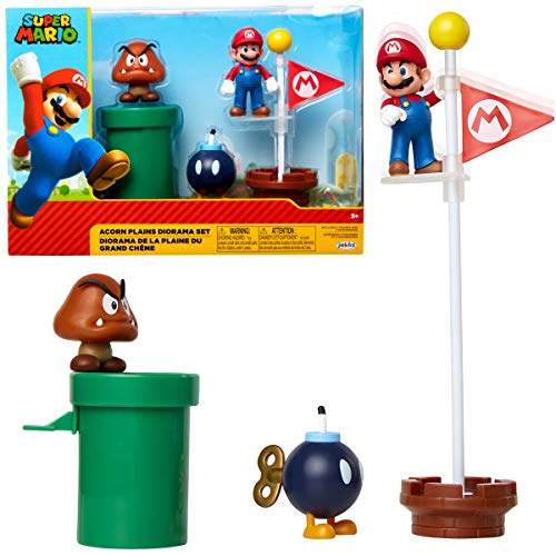 Conjunto de Bonecos JAKKS PACIFIC Acorn World Jakks Pacific - Conjuntos de brinquedos - super mario bros, Mario, goomba, bob-omb