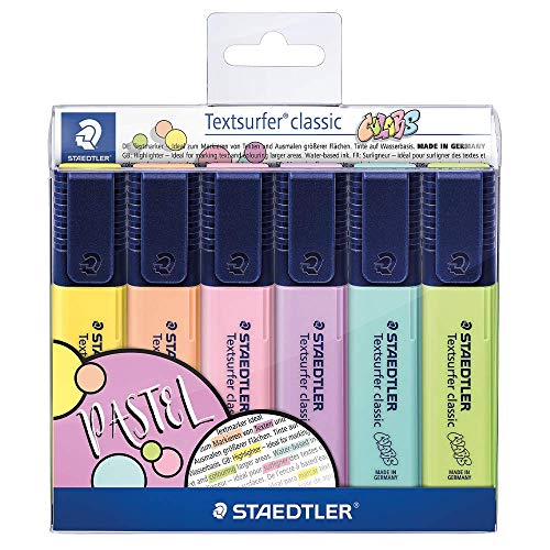 Marcadores STAEDTLER Textsurfer Classic (Multicor - 6 Tabletas) Staedtler - Marcadores e marcadores de texto - multicor, 6 tabletas, fluorescentes, resistentes