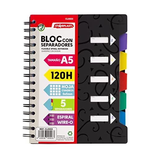 Caderno STARPLAST (A5 - 21.6x14.8cm - Preto) Starplast - Cadernos e bloco de notas - A5, 21.6x14.8cm, preto, 120 folhas