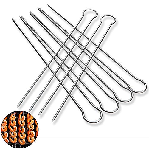 Fitas de Churrasco METAL 6 Unidades (Prateado) Hpamba - Espetos e palitos de comida - aço inoxidável, prateado, 30 cm, 6 unidades