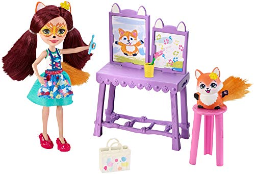 Boneca ENCHANTIMALS Felicity The Fox Artist (Idade Mínima: 3 anos) Mattel - Conjuntos de brinquedos - boneca, enchantimals, felicity the fox artist, idade mínima 3 anos, mini-casa, acessórios para pintura