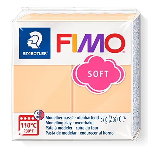 Modelador de Plástico FIMO CLAY Pastel Peach (Idade Mínima Recomendada: 3 anos) Staedtler - Materiais de arte e artesanato - plástico, pastel peach, 3 anos