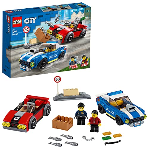 LEGO City: Detenção Policial na Autoestrada - 60242 (Idade Mínima: 5) LEGO - Blocos de encaixe - lego city, detenção policial, autoestrada, duke detain, vito, despistador