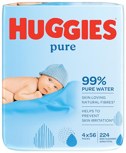 Toalhitas Huggies Pure 4X56 Unidades (Recondicionado Como Novo) KIMBERLY-CLARK - Banho e corpo - toalhita, pure, lavável à máquina, recém-nascidos