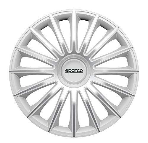 Conjunto de 4 tapa-cubos SPARCO Trevisio (Prateado) SPARCO - Peças de rodas de veículos automotores - prateado, 4 tapas-cubos, design moderno
