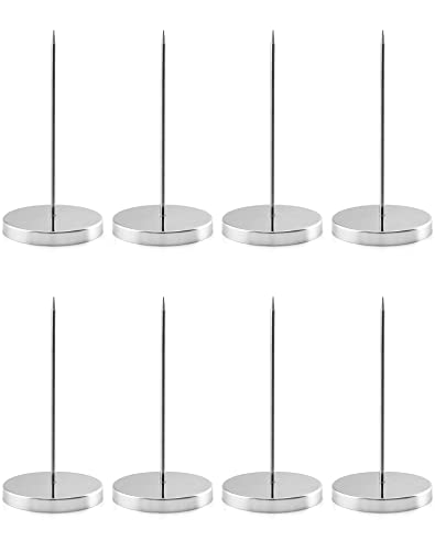 Pincho para Notas e Papel - Aço Inoxidável - 14 Cm - 8 Unidades QWORK - Organizadores de mesa - aço inoxidável, 14 cm, tampa de borracha, 8 unidades