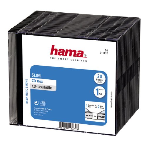 Caixa de Discos Óticos HAMA 00011432 | Preto, Transparente Hama - Estojos e organizadores de cd/dvd - 20 cd, preto, transparente, plástico