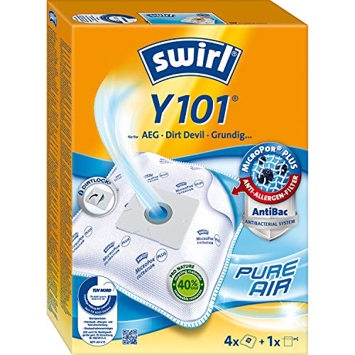 Saco de Aspirador SWIRL 101 (Compatibilidade: Aspiradores com Saco) Swirl - Acessórios de aspirador - filtro anti-alérgico, compatível com aspiradores, 4 sacos, 7,2 cm