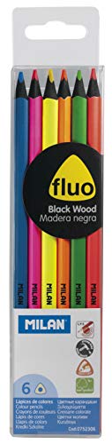 Lápis MILAN 02-001 (Multicor - 6 Unidades) Milan - Lápis de madeira - multicor, 6 unidades, madeira de tilo, cores fluorescentes