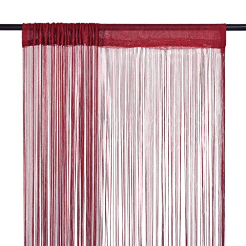 Cortina de Arame vidaXL 2X Rideaux en Fils 100x250 cm Bordeaux Fenêtre Salon Séparateur de Pièce vidaXL - Cortinas e cortinados - vidaxl, rideaux, fils, bordeaux, salon, séparateur