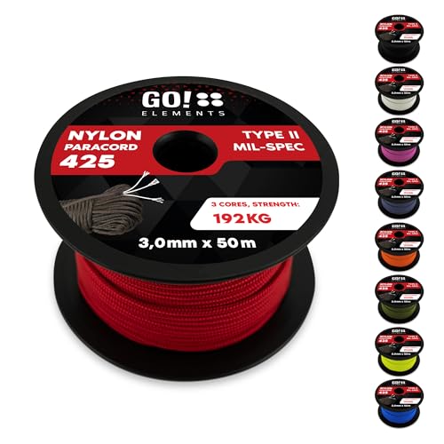 Ropa de nylon resistente a la rotura 50 m (3 mm) tipo ii 425 cordon 425 go elements GO!elements - Cabos e cordas de hardware - resistente, nylon, 3 mm, 50 m