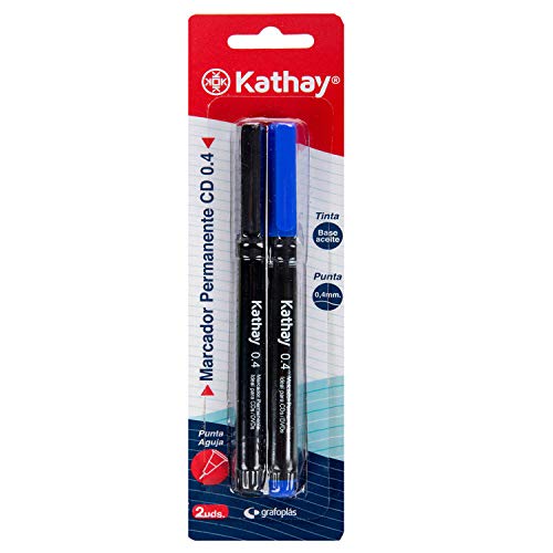 Marcador Permanente KATHAY 86211299 (Preto e Azul) Grafoplas del Noroeste,S.A. - Marcadores e marcadores de texto - preto, azul, metal, 4 cm