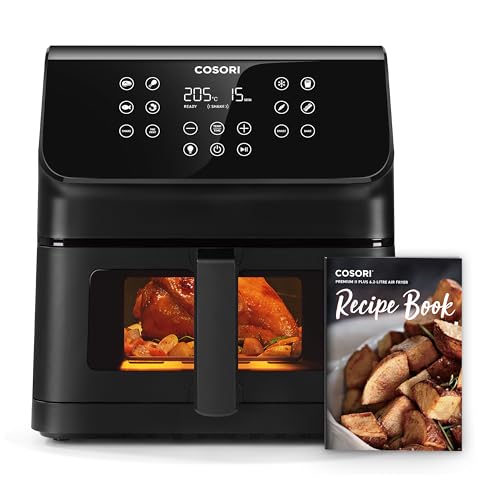 Fritadeira sem Óleo COSORI Air Fryer (6.2 L - Preto) COSORI - Fritadeiras - 6.2 L, temperatura ajustável, aquecimento lento, tampa com vidro