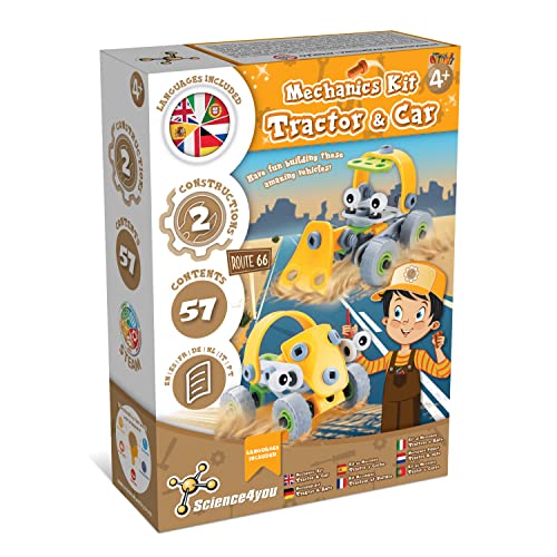 Jogo Educativo SCIENCE4YOU Carro e Trator (Idade Mínima Recomendada: 4 anos) Science4you - Brinquedos - kit mecânico, tractor, coche, construção