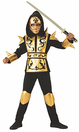 Fato de Menino DISFRAZZES Ninja Dragão Dourado (Tam: 8 a 10 anos) DISFRAZZES - Brincadeira de faz de conta - capuz, máscara, túnica, calças longas