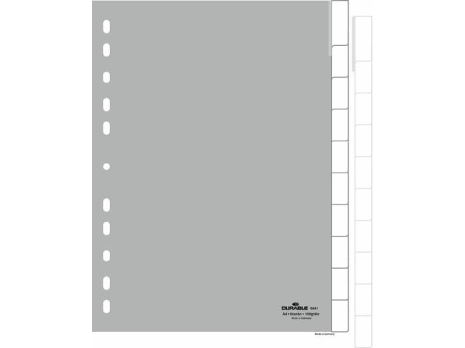 Separador de Arquivo DURABLE 644110 Cinzento Durable - Separadores de índice - cinzento, plástico, 30x15x20 cm, 1 kg