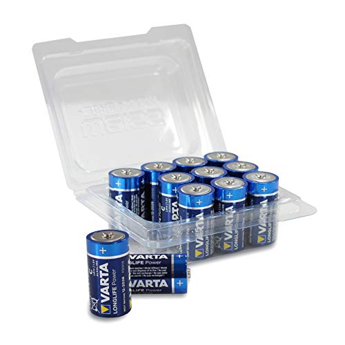 Pilhas Não Recarregáveis VARTA Longlife Power (12 unidades) Varta - Baterias de uso geral - 50.2 mm, C (12V), 1600 mAh, 12 unidades