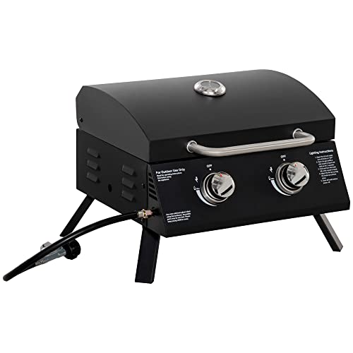 Churrasco a Gás Dobrável com Tampo Outsunny | 55 x 46,5 x 41 cm - Preto Outsunny - Aquecedores de pratos e travessas - dobrável, tampo, 55x46.5x41cm, preto