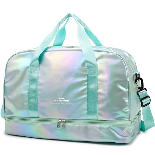 Bolsa de Desporto ZIOSINM Grande com Compartimento para Sapatos 40L Verde ZIOSINM - Malas de viagem - compartimento para sapatos, correa para trolley, poliéster interior, oxford impermeável