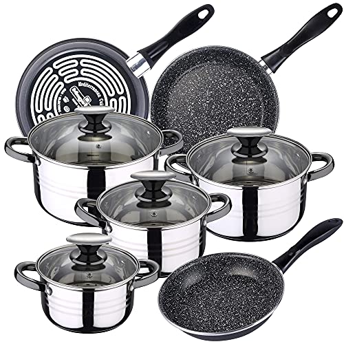 Conjunto de Panelas Magefesa San Ignacio Dina San Ignacio - Conjuntos de panelas - aço inoxidável, indução, 1.9 L, 2.7 l, 3.5 L, 5.1 l