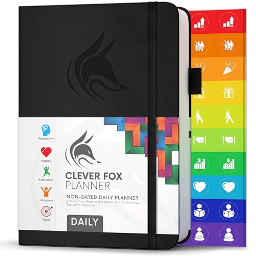 Agenda Semanal 2021-22 Clever Fox Preto Clever Fox - Calendários, organizadores e planejadores - agenda, semanal, 2021-22, clever fox, preto, bolsa
