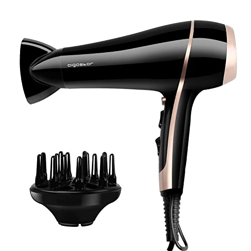 Secador de Cabelo AIGOSTAR Lora 33LNK (2400 W - 2 Níveis de temperatura) Aigostar - Secadores de cabelo - 2400 w, 2 níveis de temperatura, preto, 2 m, 3 níveis de calor