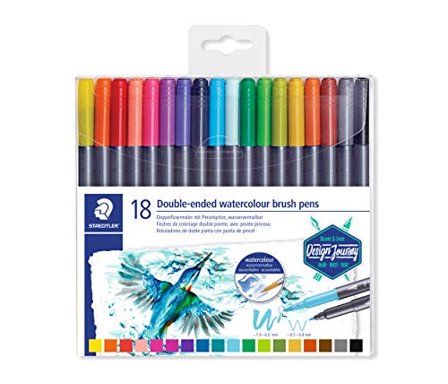 Marcador STAEDTLER Dupla Ponta Pincel 18 Unidades Staedtler - Marcadores e marcadores de texto - duplo, ponta fina, ponta larga, lavável