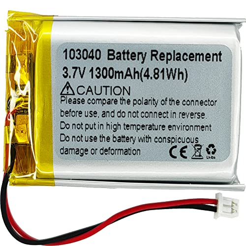 Bateria Recarregável DC 3.7V 1300mAh 103040 HXJN - Baterias para mp3 player - 3.7V, 1300mAh, lítio polimérico, universal