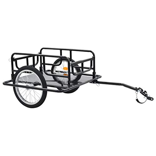 Reboque de Carregamento VidaXL para Bicicletas | 130 x 73 x 48.5 cm - Preto vidaXL - Macacos e empilhadores - reboque, bicicletas, 130x73x48.5cm, preto
