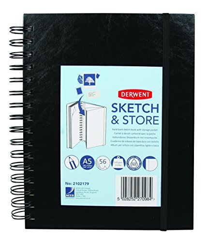 Bloco de Notas DERWENT A5 com Argolas (56 folhas) DERWENT - Papel de arte e artesanato - A5, 56 folhas, papel sem ácidos