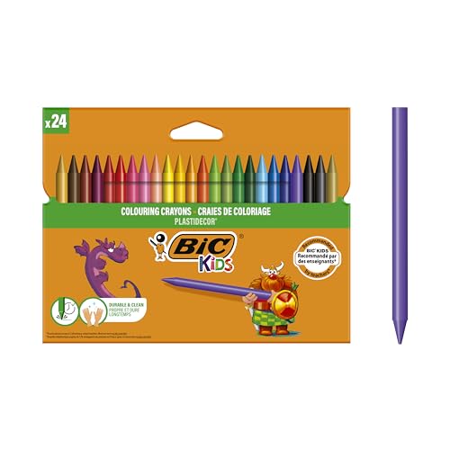 Lápis de Cor BIC Plasticolor (Multicor - 24 Un) BIC - Lápis de cera - multicor, 24 un, ultra-resistentes, extra-limos
